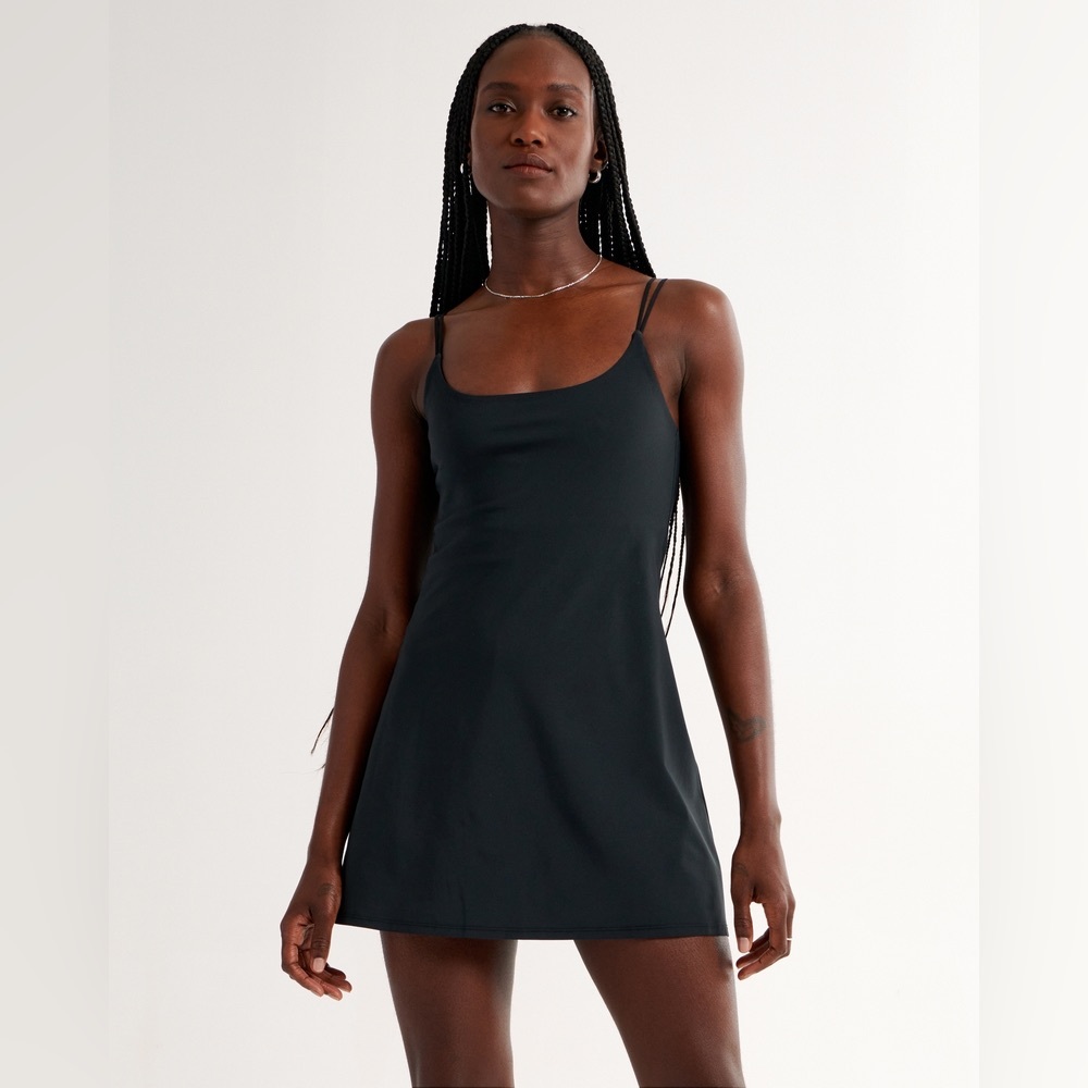 ABERCROMBIE & FITCH Travelers Mini Dress Black Built in Shorts XL EXTRA LARGE